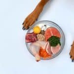 Nutrient-dense dog food contains a balanced amount of animal protein, fats, and trace elements.