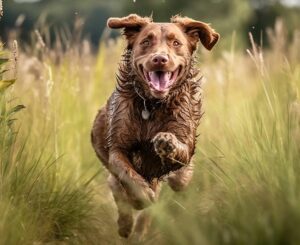 The Chesapeake Bay Retriever is an active and energetic breed, perfect for those who love the outdoors.