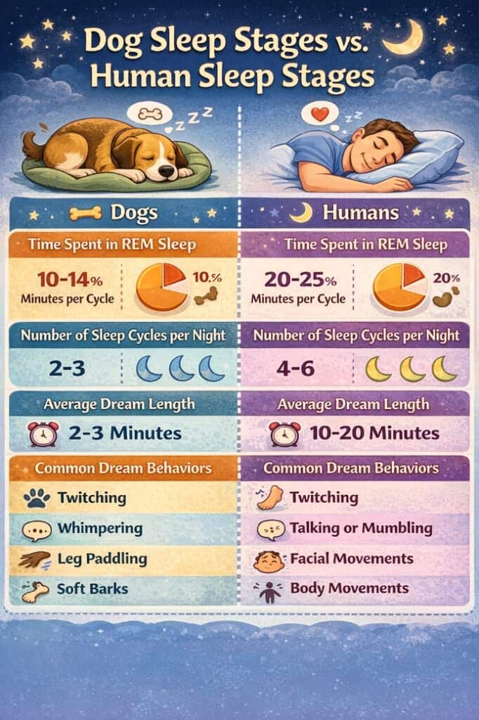 dog sleep stages vs. human sleep stages