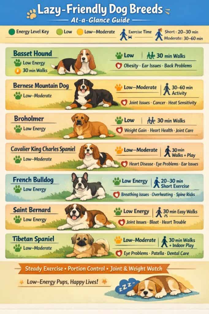 Lazy dog breeds graphic