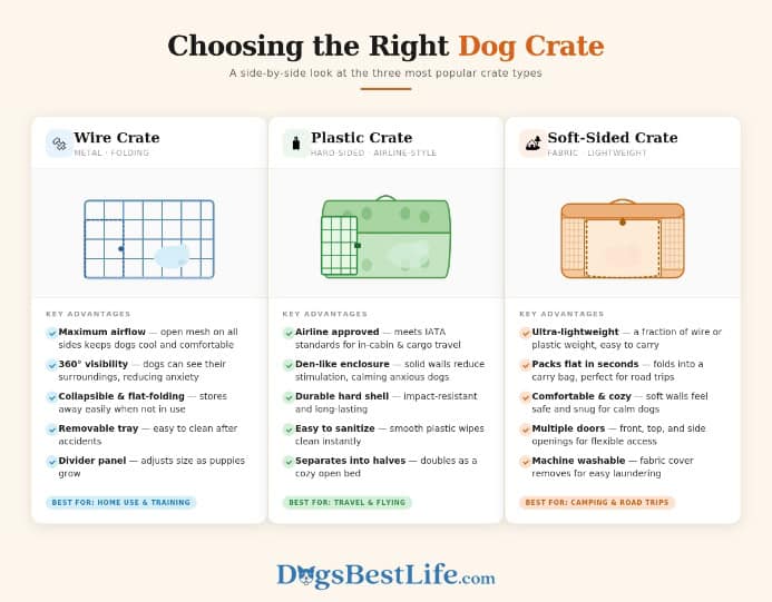 Dog crate comparison graphic